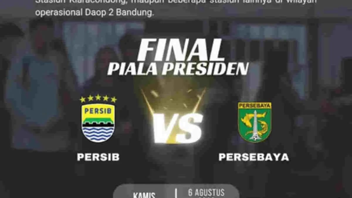 KAI Daop 2 Imbau Pelanggan Datang Lebih Awal Jelang Final Piala Presiden 2026
